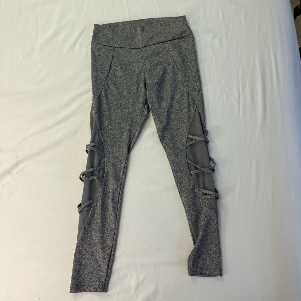 Old Navy Gray Leggings with Mesh Detail